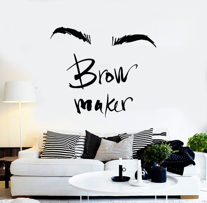 Vinyl Wall Decal Brow Maker Makeup Eyebrows Master Beauty Salon Stickers Mural (g954)