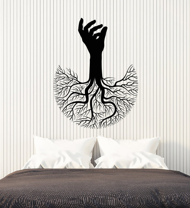 Vinyl Wall Decal Abstract Tree Of Life Hand Branch Roots Stickers (299 ...