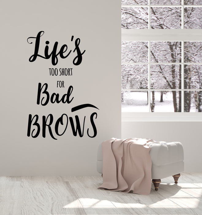 Vinyl Wall Decal Beauty Salon Girl Brows Maker Master Quote Stickers Mural (g2857)