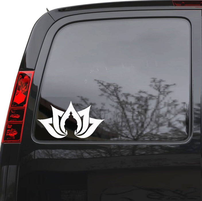 Auto Car Sticker Decal Buddha Face Lotus Buddhism Truck Laptop Window 9.1" by 5" Unique Gift 1521igc