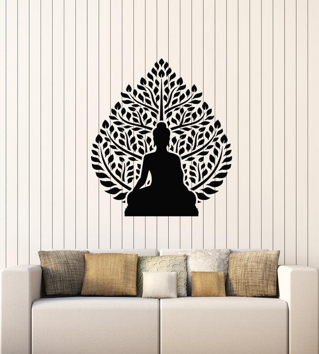 Vinyl Wall Decal Buddhism Zen Yoga Tree Meditation Relaxation Stickers Mural (g2379)