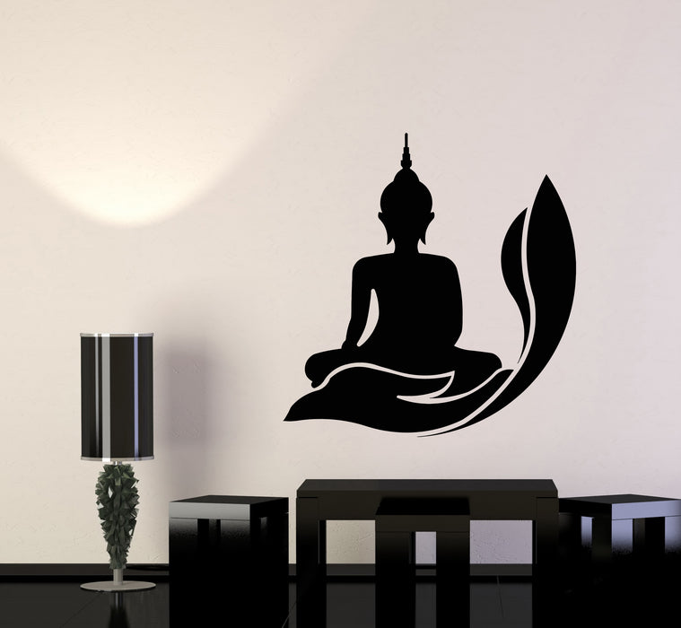 Vinyl Wall Decal Buddhism Zen Meditation Asian Religion Lotus Pose Stickers Mural (g2499)