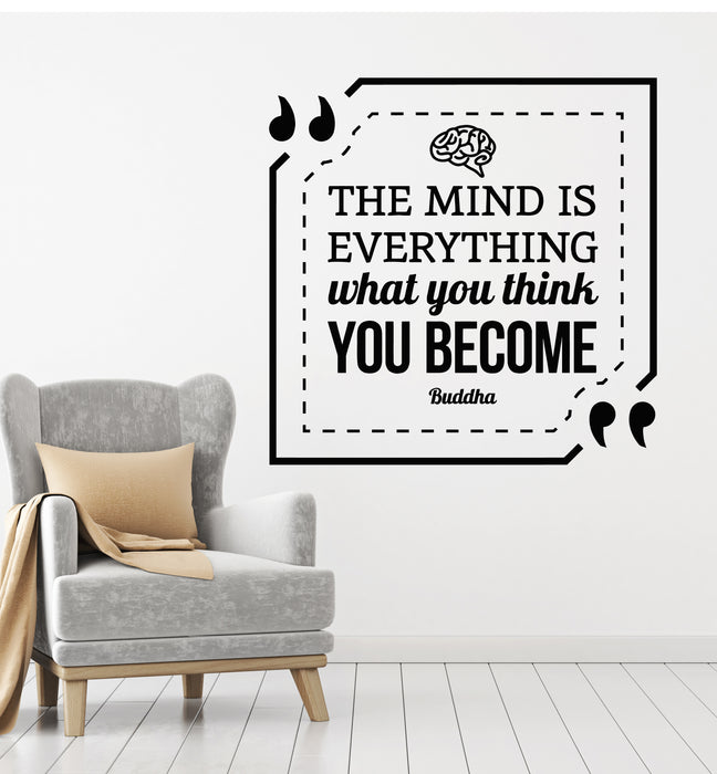 Vinyl Wall Decal Mind Is Everything Buddha Quote Inspirational Stickers Mural (g729)