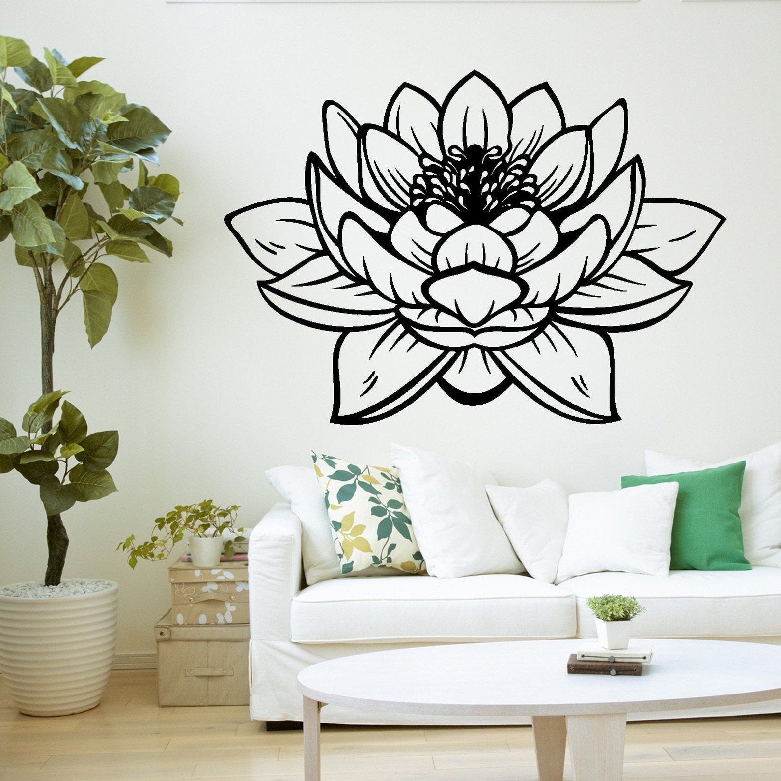 Lotus Flower Buddha Yoga Studio Meditation Vinyl Decal — Wallstickers4you