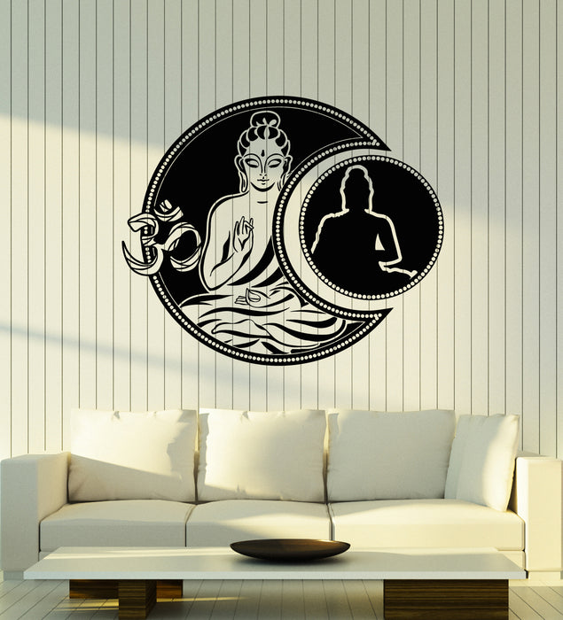Vinyl Wall Decal Buddhism Om Relaxation Zen Meditation Buddha Stickers Mural (g4242)