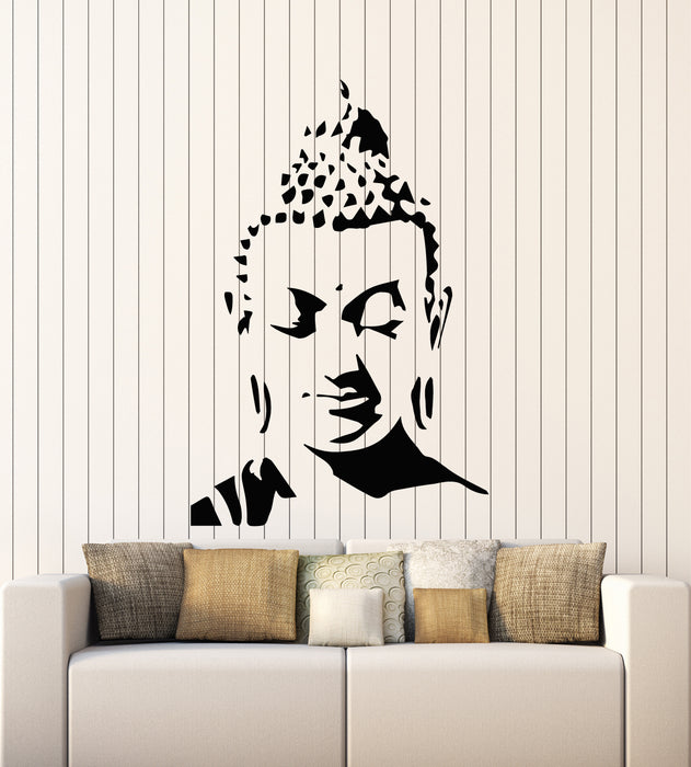 Vinyl Wall Decal Religion Buddha Face Head Oriental Buddhism Stickers Mural (g5308)