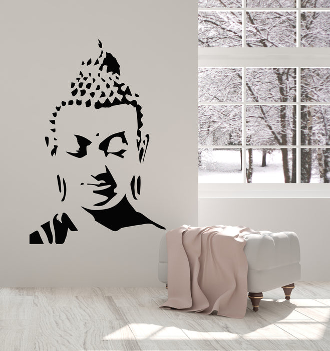 Vinyl Wall Decal Religion Buddha Face Head Oriental Buddhism Stickers Mural (g5308)
