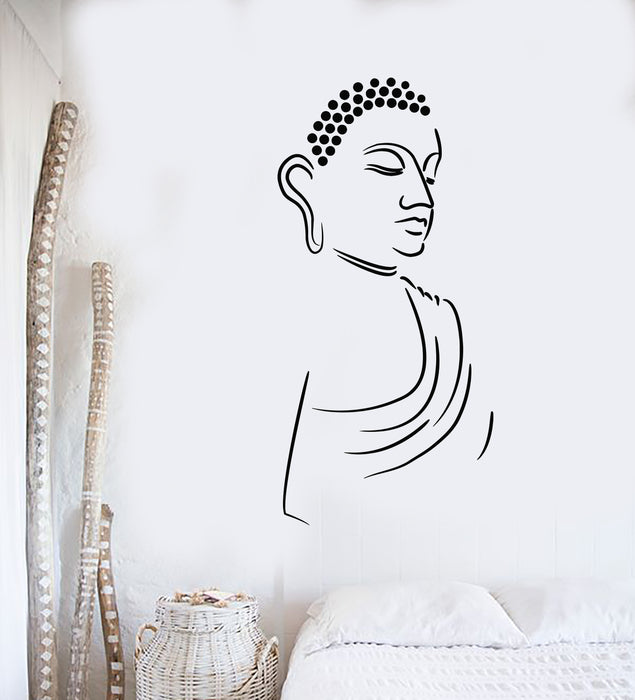 Vinyl Wall Decal Buddha Face Yoga Meditation Relaxation OM Stickers Mural (g5795)