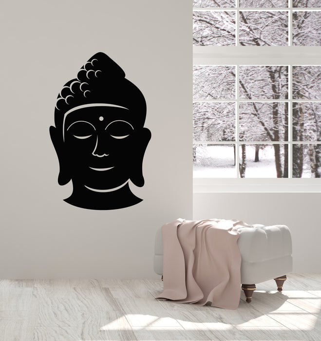 Vinyl Wall Decal Buddha Face Head Meditation Religion Buddhism Stickers Mural (g7083)