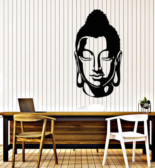 Vinyl Wall Decal Buddha Face Head Meditation Room Buddhism Religion Stickers Mural (g7218)