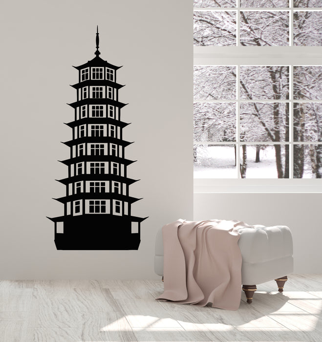 Vinyl Wall Decal Asian Chinese Tower Architecture Eastern Style Stickers Mural (g593)