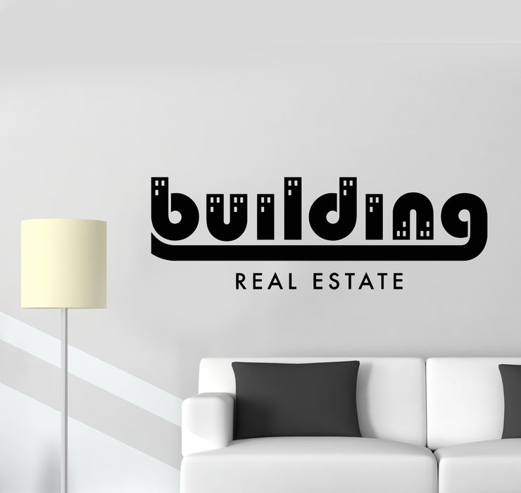 Vinyl Wall Decal Building Real Estate Agency Broker Big City Stickers Mural (g2856)