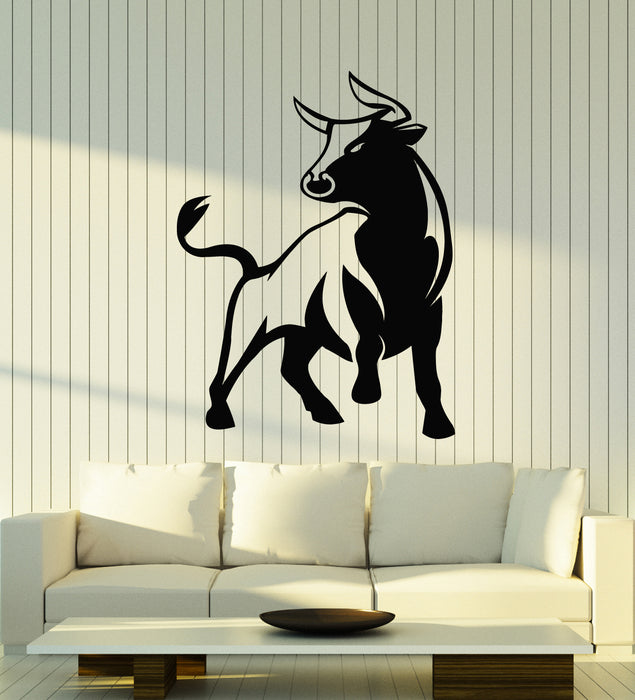 Vinyl Wall Decal Angry Bull Horns Rodeo Animal Spain Ranch Stickers Mural (g1233)
