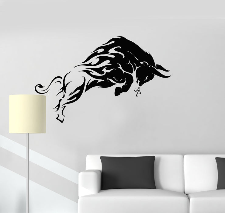 Vinyl Wall Decal Furious Bull Animal Tribal Home Interior Room Art Stickers Mural (ig5818)