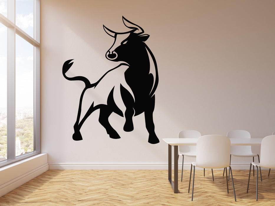 Vinyl Wall Decal Angry Bull Horns Rodeo Animal Spain Ranch Stickers Mural (g1233)
