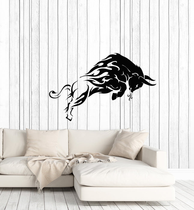 Vinyl Wall Decal Furious Bull Animal Tribal Home Interior Room Art Stickers Mural (ig5818)