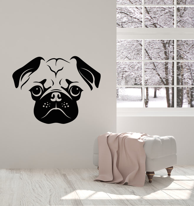 Vinyl Wall Decal Puppy Dog Head Home Pets Animal Friend Stickers Mural (g3242)