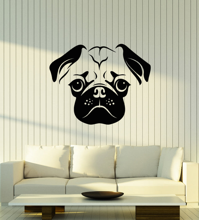 Vinyl Wall Decal Puppy Dog Head Home Pets Animal Friend Stickers Mural (g3242)