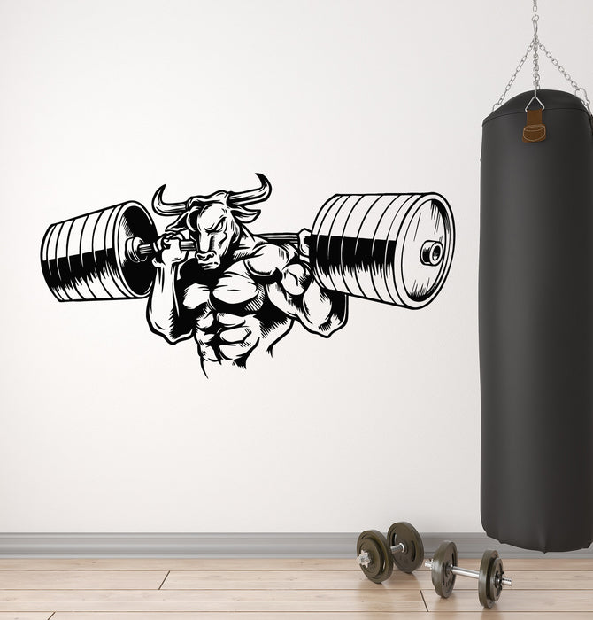 Vinyl Wall Decal Motivation Bull Fitness Beast Iron Sports Gym Stickers Mural (g6705)
