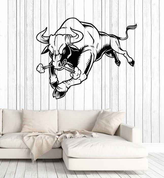 Vinyl Wall Decal Angry Bull Bullfight Animal Spain Tribal Stickers Mural (g3167)