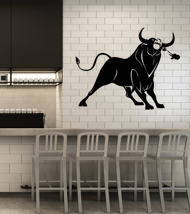 Vinyl Wall Decal Angry Bull Animal Bullfighter Rodeo Spain Corrida Stickers Mural (g4572)