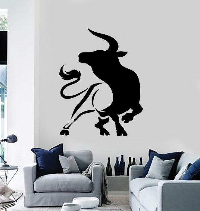 Vinyl Wall Decal Ranch Animal Angry Bull Horns Rodeo Stickers Mural (g5358)