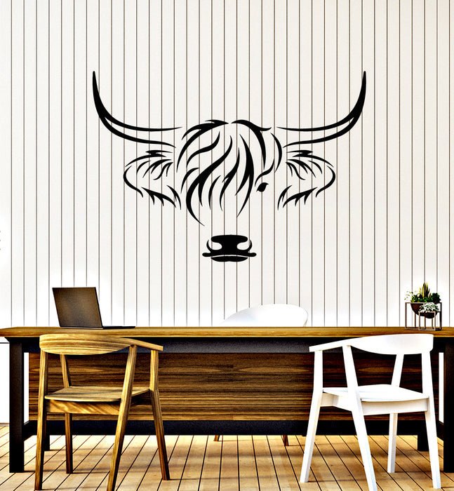 Bullhead Sticker Vinyl Wall Decal Farm Land Village Bullhead Animal Tribal Decor Sticke ...
