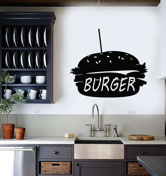 Vinyl Wall Decal Dinning Room Burger Fast Food Cafe Kitchen Stickers Mural (g5070)