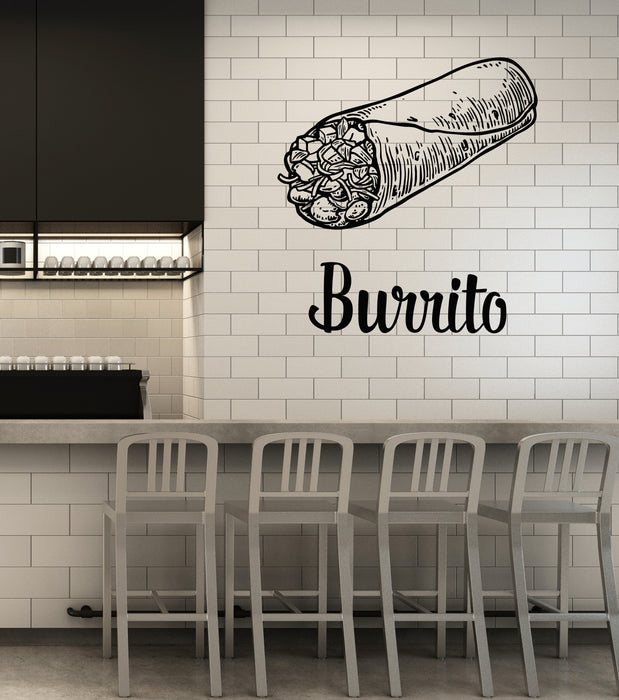 Vinyl Wall Decal Burrito Mexican Cuisine Fastfood Mexico Restaurant Stickers Mural (ig6386)