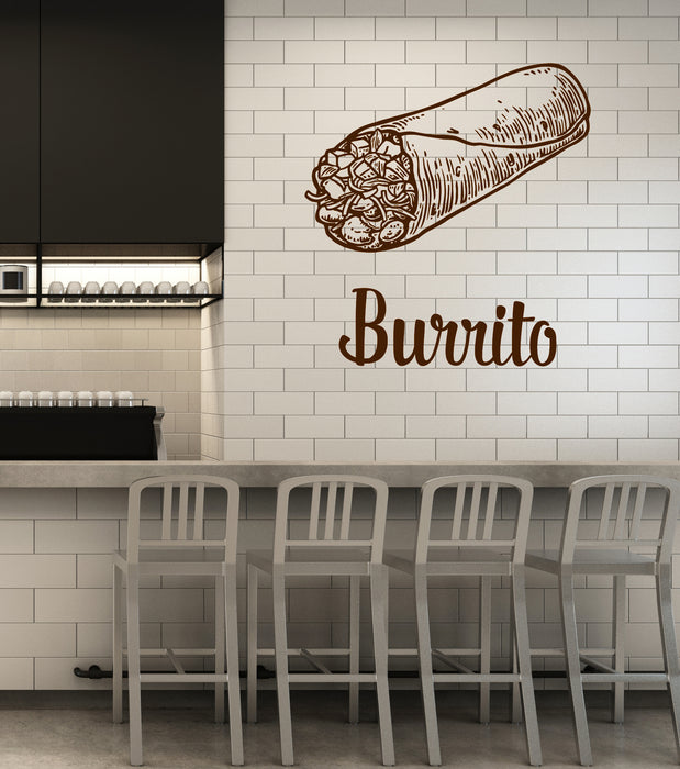 Vinyl Wall Decal Burrito Mexican Cuisine Fastfood Mexico Restaurant Stickers Mural (ig6386)