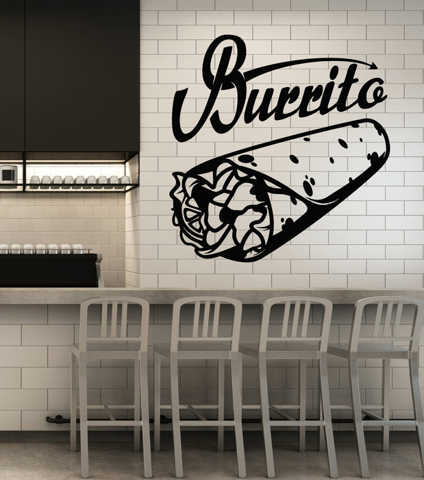 Vinyl Wall Decal Burrito Cafe Cuisine Hot Tasty Mexican Food Stickers Mural (g2933)