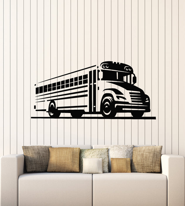 Vinyl Wall Decal School Bus Garage Decor Auto Big Machine Stickers Mural (g1694)
