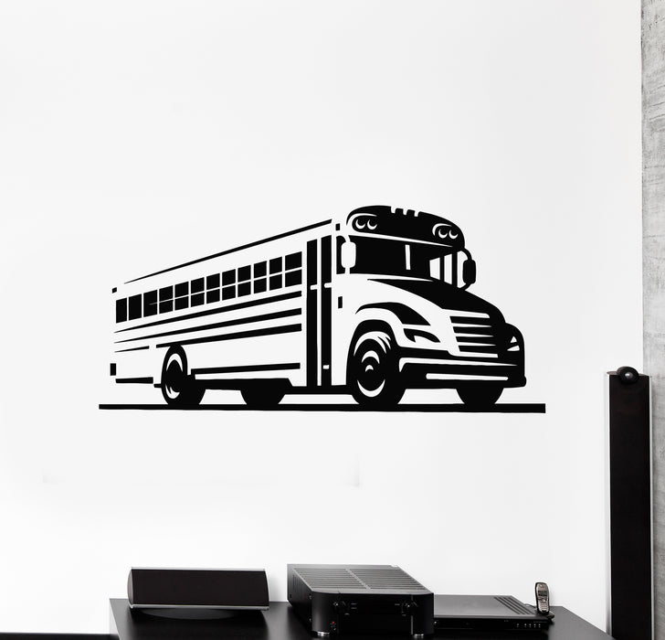 Vinyl Wall Decal School Bus Garage Decor Auto Big Machine Stickers Mural (g1694)