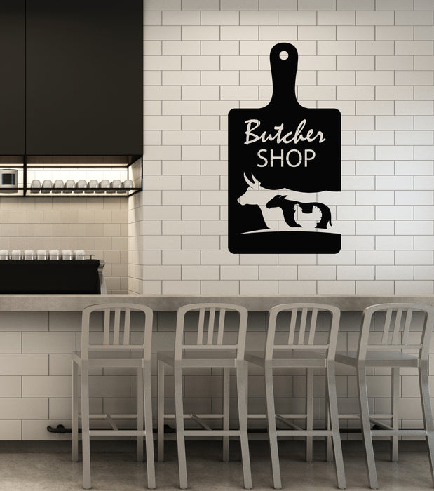 Vinyl Wall Decal Butcher Shop Cutting Board Meat Decoration Stickers Mural (ig6029)