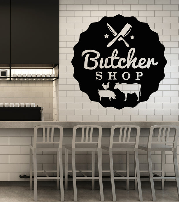 Vinyl Wall Decal Butcher Shop Beef Meat Kitchen Cutting Board Stickers Mural (g2827)