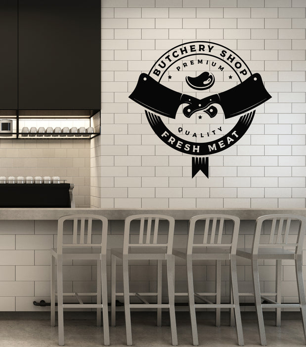 Vinyl Wall Decal Butchery Shop Fresh Meat Knives Butcher Stickers Mural (g7971)