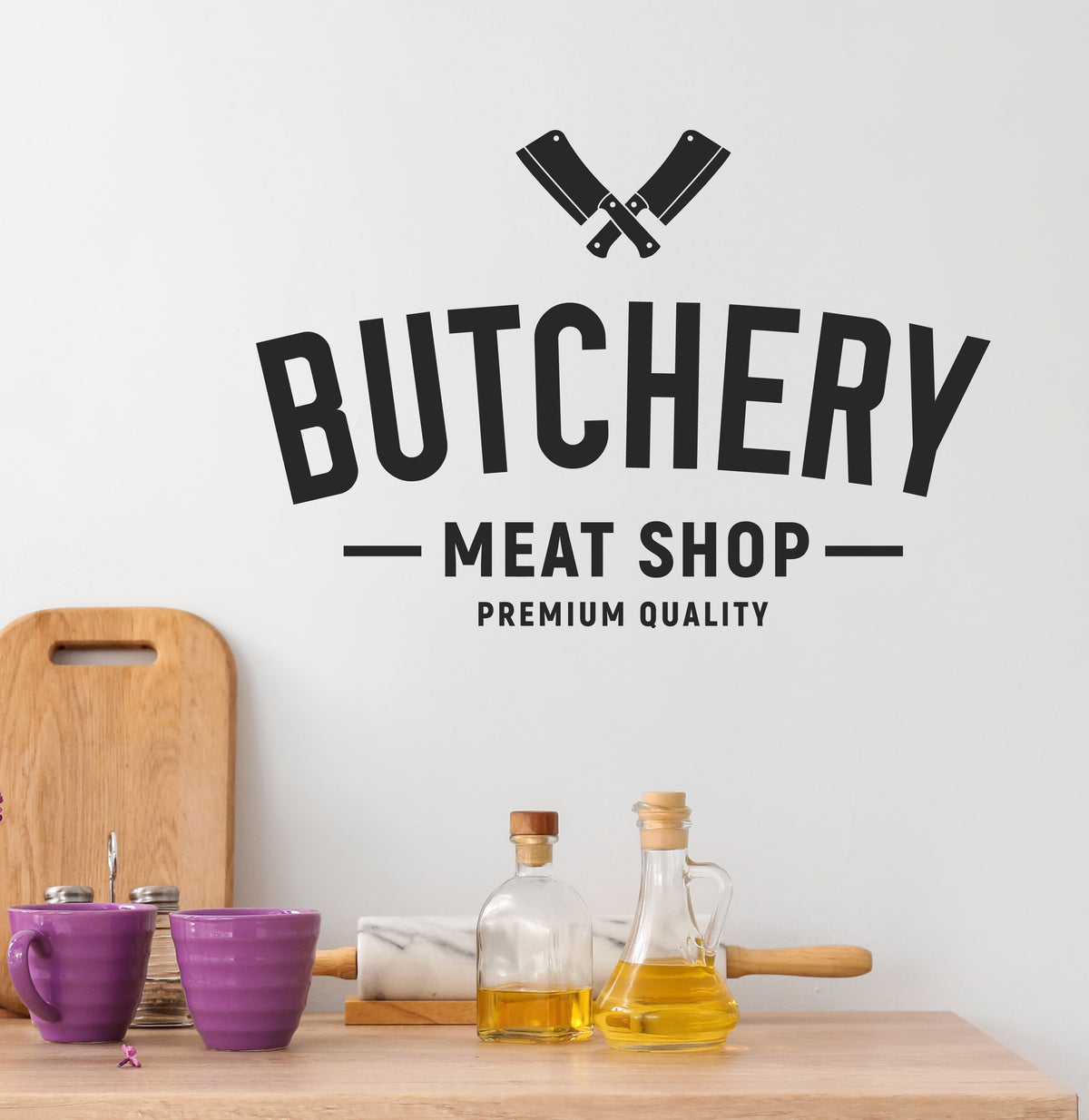 Butchery Vinyl Wall Decal Meat Shop Premium Quality Lettering Stickers ...