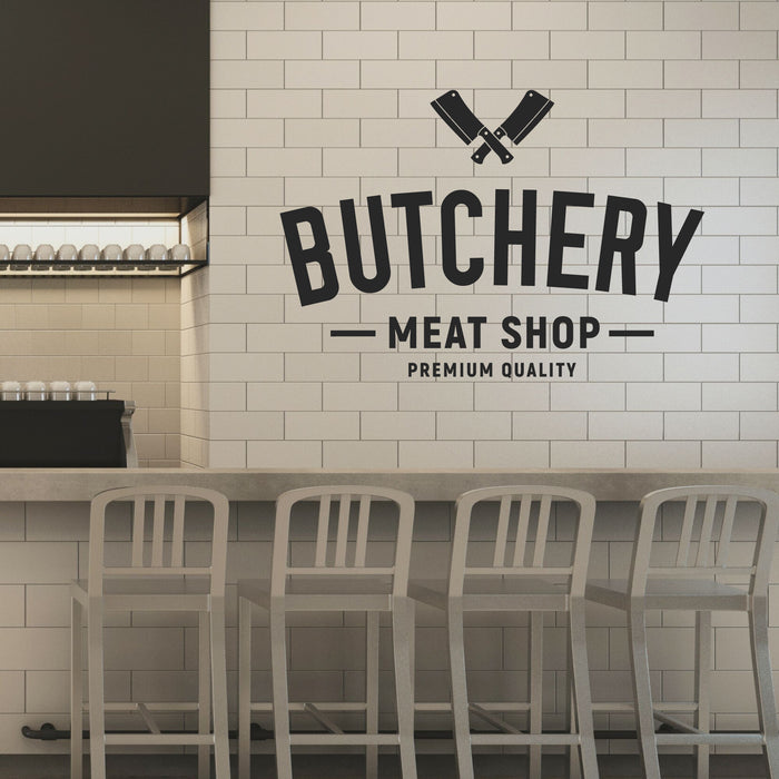 Butchery Vinyl Wall Decal Meat Shop Premium Quality Lettering Stickers Mural (k248)