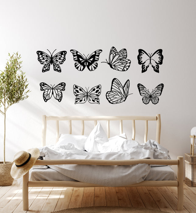 Vinyl Wall Decal Amazing Beauty Butterflies Wings Ornament Home Interior Stickers Mural (g7879)