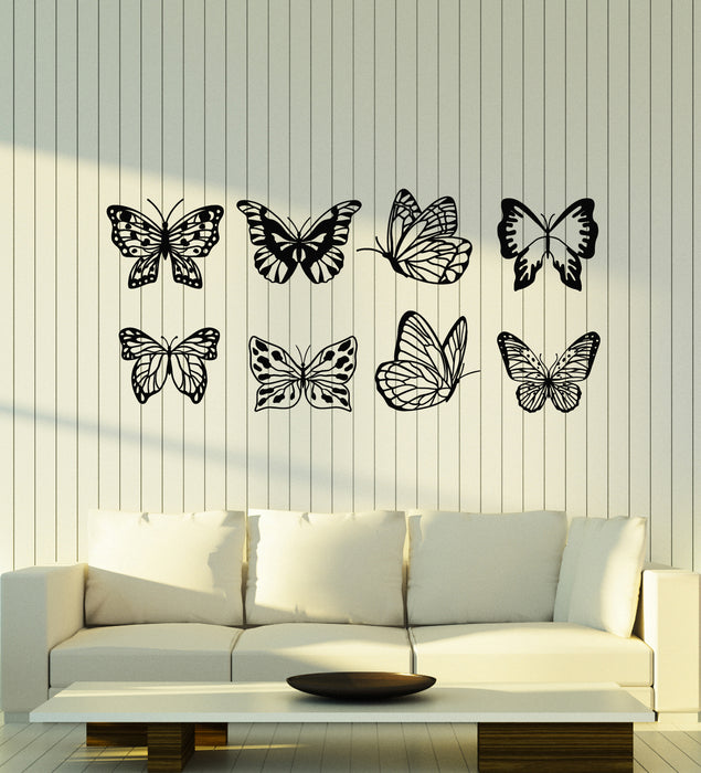 Vinyl Wall Decal Amazing Beauty Butterflies Wings Ornament Home Interior Stickers Mural (g7879)