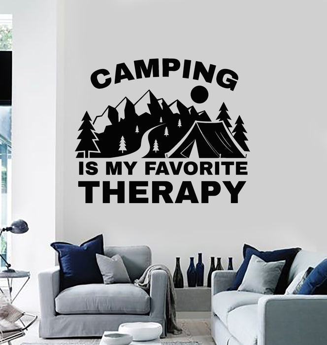 Виниловая наклейка на стену Цитата Кемпинг Любимый Терапевтический Лагерь Хобби Наклейки Фреска (g7418)