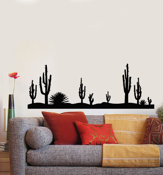 Vinyl Wall Decal Cowboy Movie Nature Cactus Sandy Desert Plant Landscape Stickers Mural (g1417)