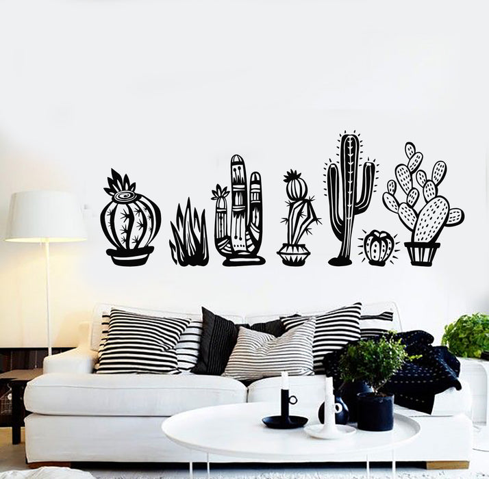 Vinyl Wall Decal Cactus Collection Plant Desert Mexico Mexican Floral Stickers Mural (g2057)