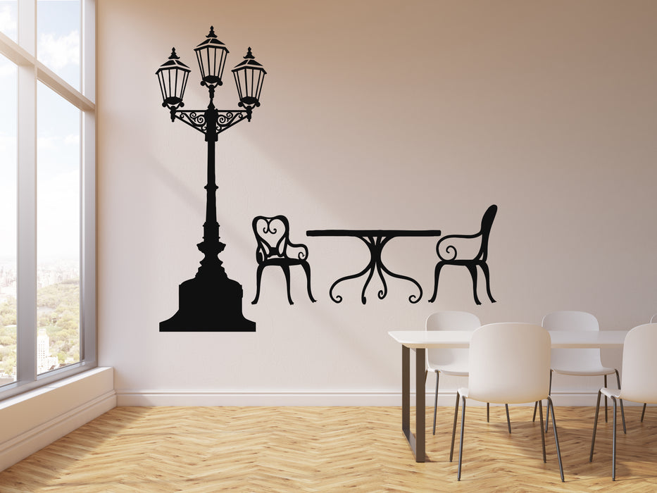 Vinyl Wall Decal Street Cafe Lamp Decoration Idea Decor Art Stickers Mural (g919)