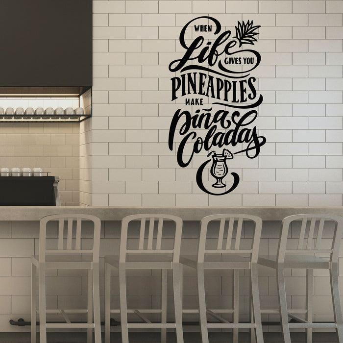 Vinyl Wall Decal Pineapple Pina Colada Cocktail Beach Cafe Stickers Mural (g8307)