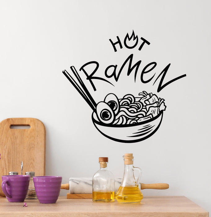 Vinyl Wall Decal Hot Ramen Noodles Wok Asian Style Cafe Stickers Mural (g8196)