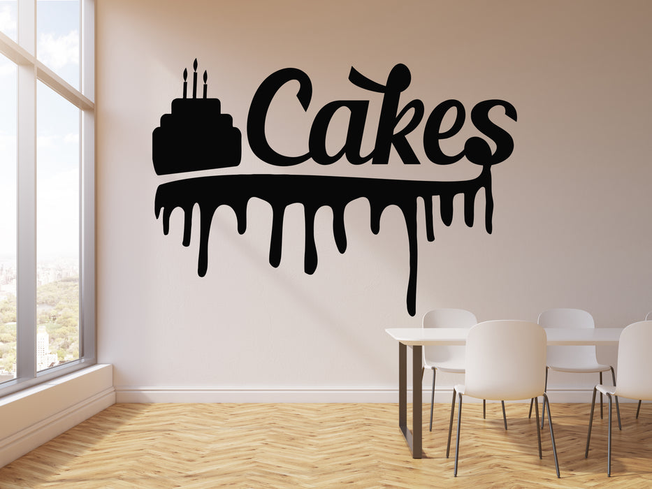 Vinyl Wall Decal Pastry Shop Cakes Kitchen Dining Room Dessert Cream Stickers Mural (g2538)