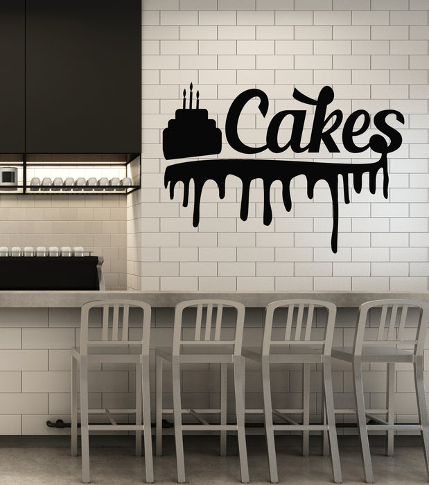 Vinyl Wall Decal Pastry Shop Cakes Kitchen Dining Room Dessert Cream Stickers Mural (g2538)