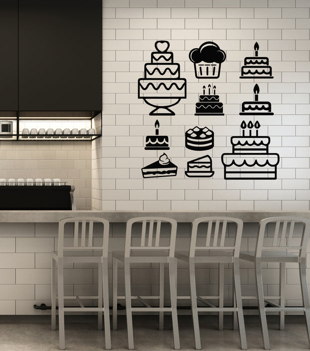 Vinyl Wall Decal Bakery Shop Cake Kitchen Dessert Pastry Sweets  Stickers Mural (g4514)