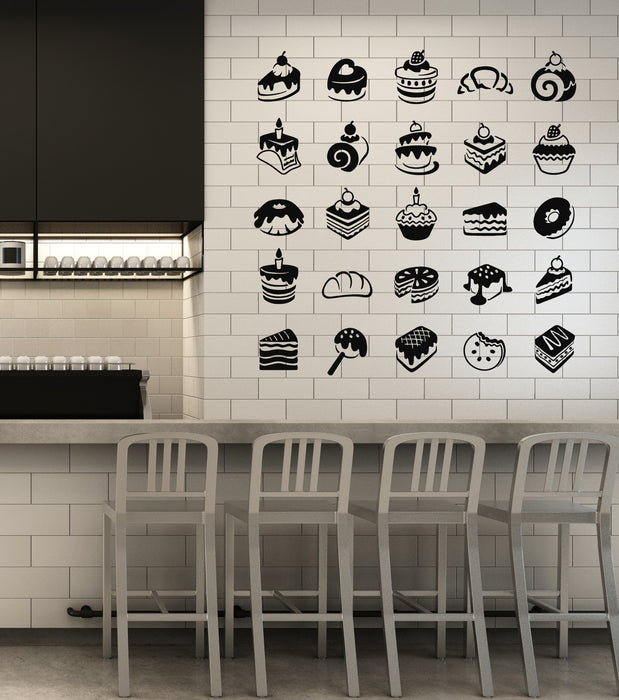 Vinyl Wall Decal Pastry Sweets Cake Muffin Candy Dessert Cream Stickers Mural (g5538)
